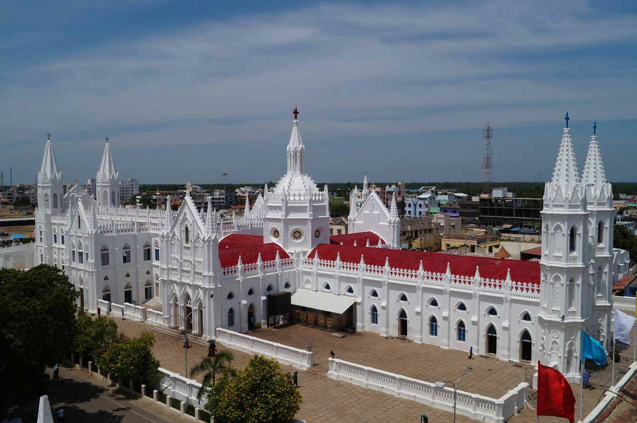 Velankanni Church in pilgrimage holiday destinations in india