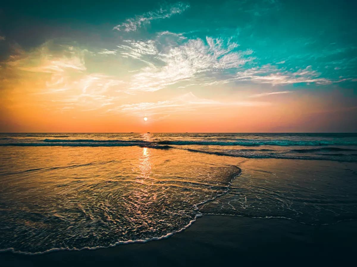 Sunset over the Goan coastline