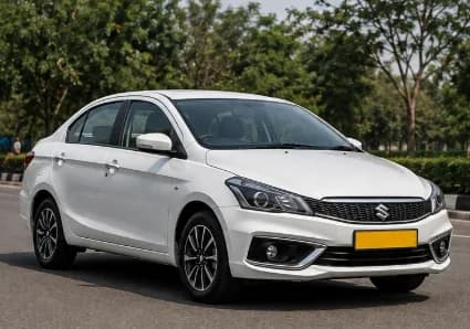White sedan car for rental