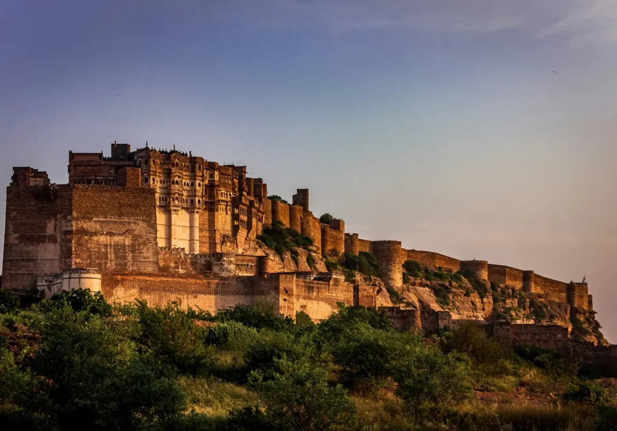 Mehrangarh Fort overlooking the blue city of Jodhpur