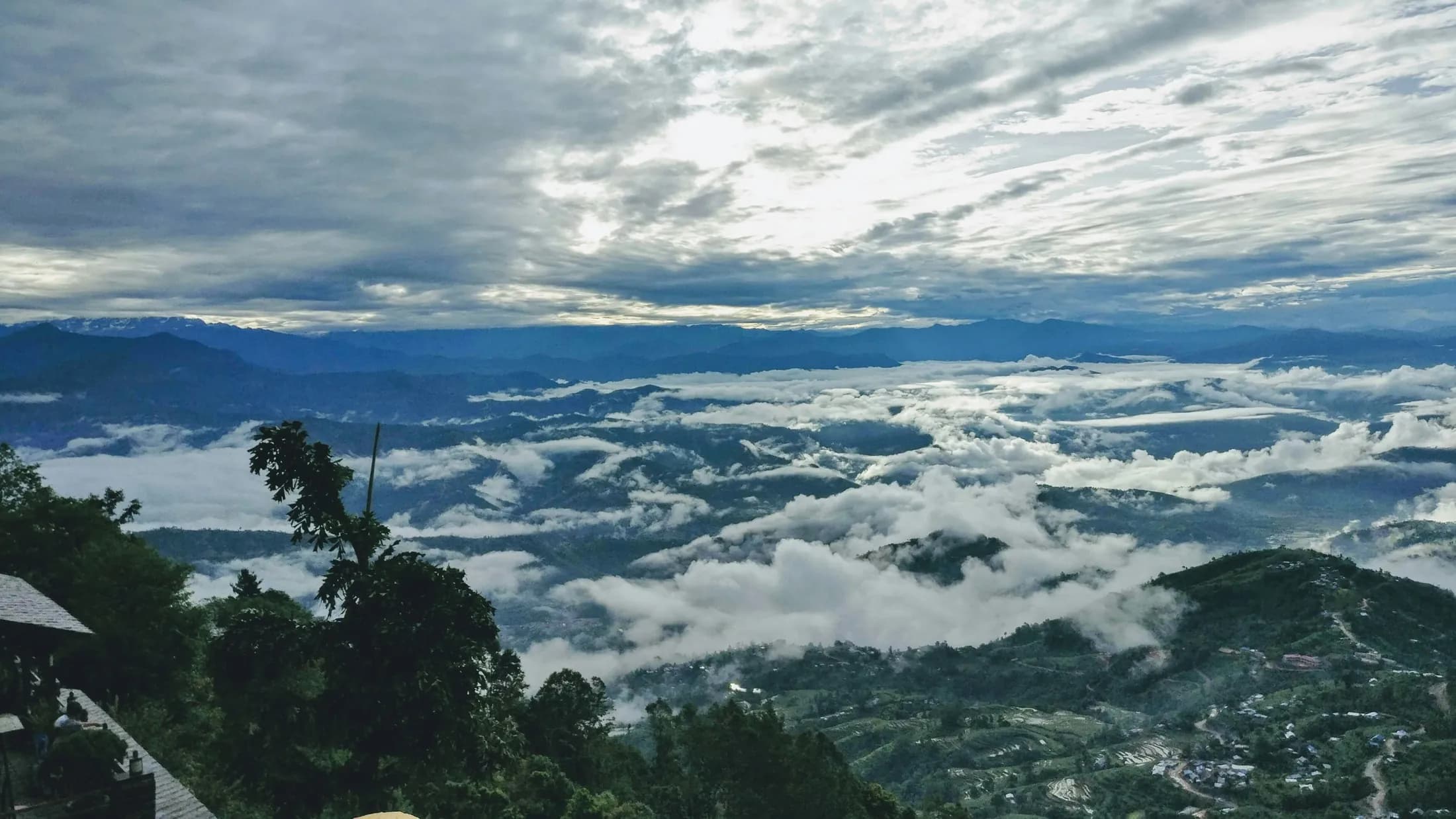 Clouds over the valley view from Nagarkot