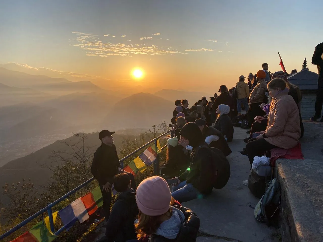 Sunrise over the Himalayas seen from the Sarangkot viewpoint