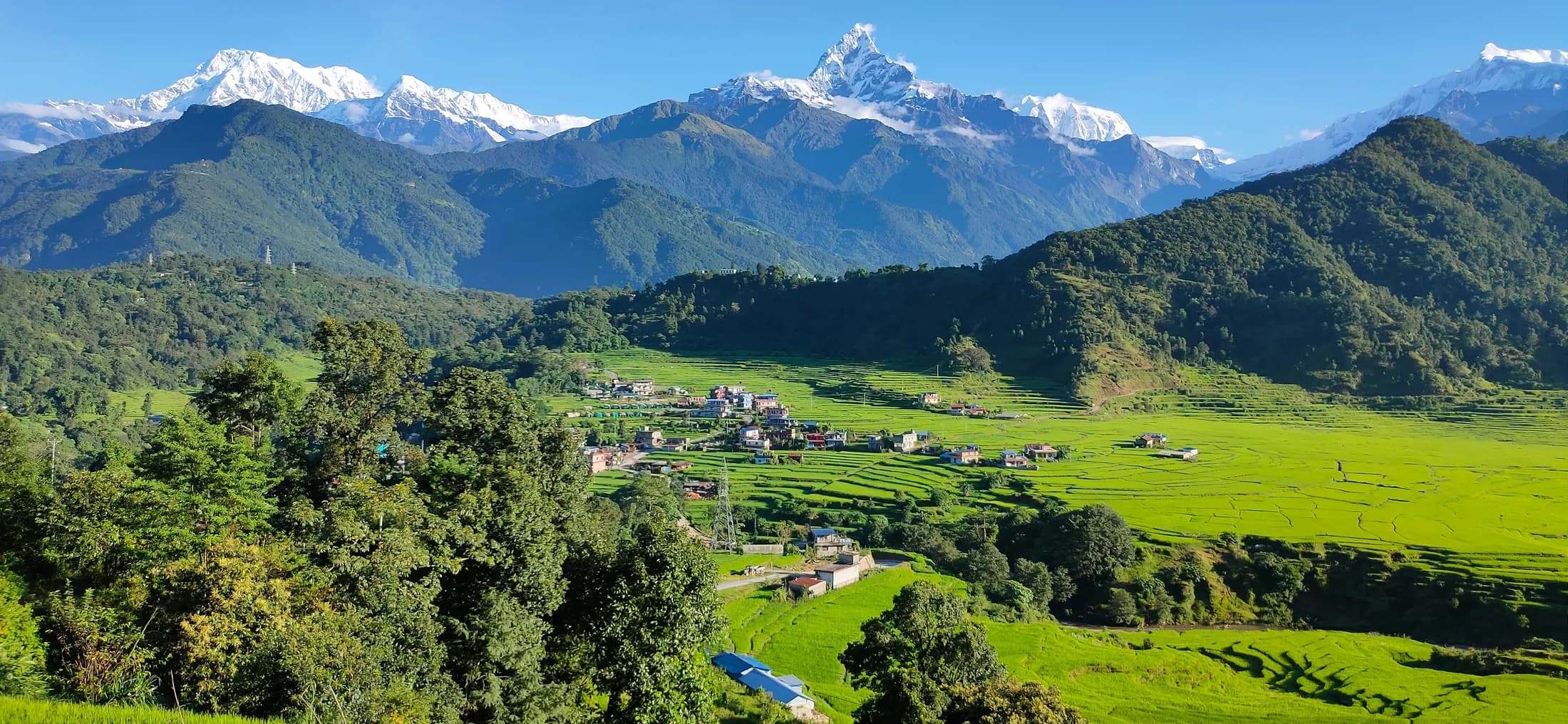 Pokhara valley with Machapuchare mountain view, Nepal
