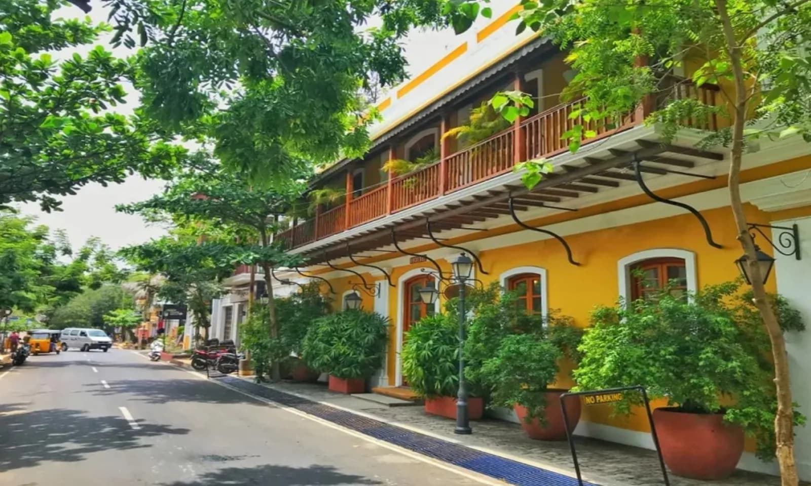 Colonial-era villas in Pondicherry's French Quarter