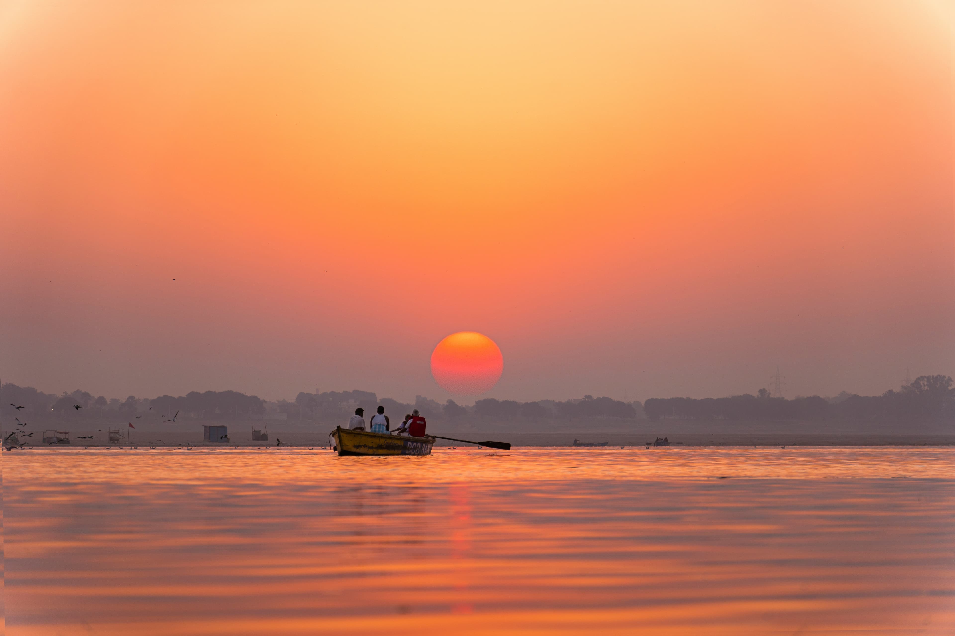 Sunrise boat ride on the Ganges in Varanasi