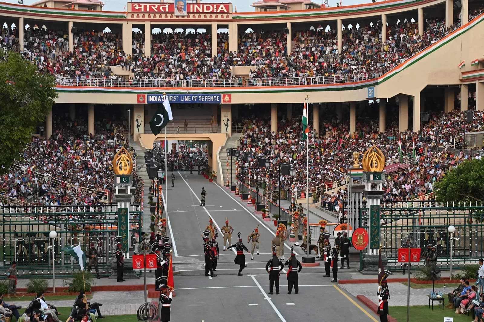 The Wagah Border ceremony, near Amritsar